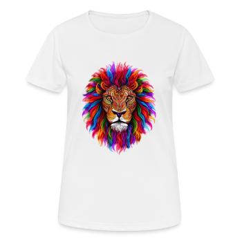 Psychedelic Lion - Women's Breathable T-Shirt - white - Front - AI Model Female 172 dark (172cm)