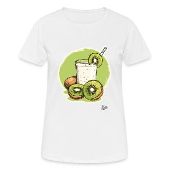 Milkshake au kiwi : Buvez des fruits, soyez sauvage ! - T-shirt respirant Femme - blanc - Devant - AI Model Female 172 dark (172cm)
