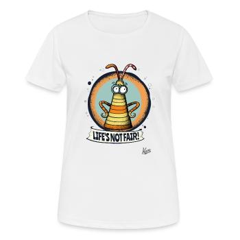 La vie n’est pas juste : ver larvaire indigné - T-shirt respirant Femme - blanc - Devant - AI Model Female 172 dark (172cm)