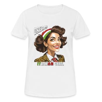 WOMAN ITALY DREAM ITALIAN GIRL - Women's Breathable T-Shirt - white - Front - AI Model Female 172 dark (172cm)