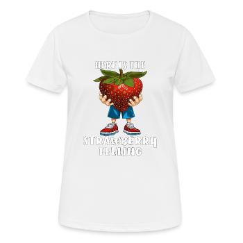 VOICI LA SENSATION DE FRAISE - T-shirt respirant Femme - blanc - Devant - AI Model Female 172 dark (172cm)