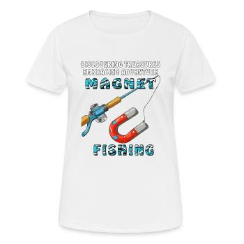 PÊCHE À L’AIMANT - T-shirt respirant Femme - blanc - Devant - AI Model Female 172 dark (172cm)