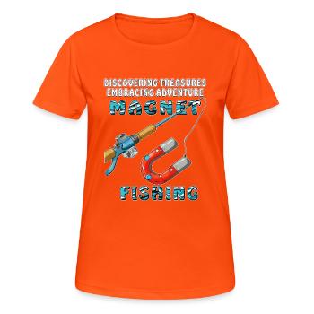 MAGNET FISHING - Frauen T-Shirt atmungsaktiv - Neonorange - Vorne - AI Model Female 172 dark (172cm)