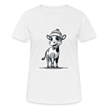 Calf with cap bk - Women's Breathable T-Shirt - white - Front - AI Model Female 172 dark (172cm)
