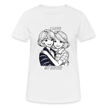 SŒURS J’AIME MA SŒUR - T-shirt respirant Femme - blanc - Devant - AI Model Female 172 dark (172cm)