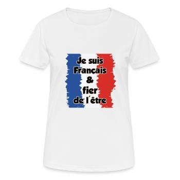 Je suis français et fier - T-shirt respirant Femme - blanc - Devant - AI Model Female 172 dark (172cm)
