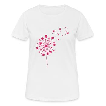Dandelion Paw Funny Dog Animal Pawprint Puppy Day - Women's Breathable T-Shirt - white - Front - AI Model Female 172 dark (172cm)