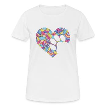 Colorful Paw Heart Fun Animal Pawprint Veterinary - Women's Breathable T-Shirt - white - Front - AI Model Female 172 dark (172cm)