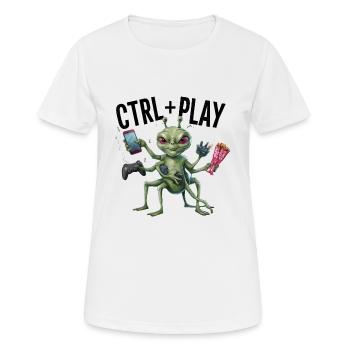 SPIEL, STRG-SPIEL - Frauen T-Shirt atmungsaktiv - Weiß - Vorne - AI Model Female 172 dark (172cm)