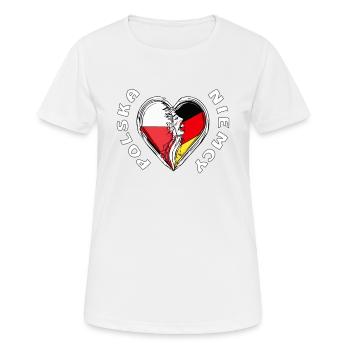 CŒUR DE POLSKA NIEMCY - T-shirt respirant Femme - blanc - Devant - AI Model Female 172 dark (172cm)