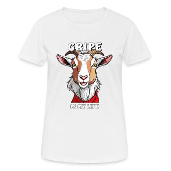 GOAT GRIPE EST MA VIE - T-shirt respirant Femme - blanc - Devant - AI Model Female 172 dark (172cm)