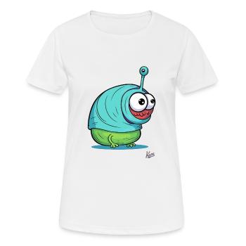 funny crazy cartoon worm larva - Women's Breathable T-Shirt - white - Front - AI Model Female 172 dark (172cm)