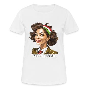 FRAU ITALIEN BELLA ITALIA - Frauen T-Shirt atmungsaktiv - Weiß - Vorne - AI Model Female 172 dark (172cm)