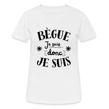 Je suis Bègue donc Je Suis - T-shirt respirant Femme - blanc - Devant - AI Model Female 172 dark (172cm)