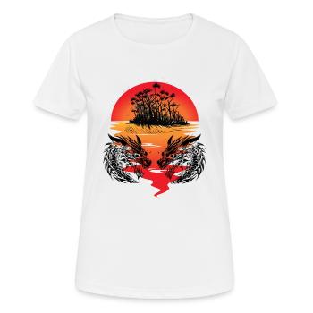 Dragon Mer du Sud Île Fantaisie Coucher de soleil Mer - T-shirt respirant Femme - blanc - Devant - AI Model Female 172 dark (172cm)