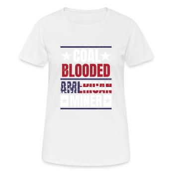 Le mineur américain au sang de charbon Patriotic Mining - T-shirt respirant Femme - blanc - Devant - AI Model Female 172 dark (172cm)