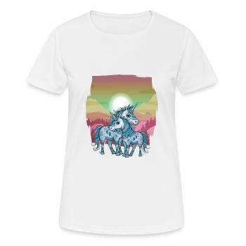 Einhörner Einhorn Schamane Natur Wald indianisch - Frauen T-Shirt atmungsaktiv - Weiß - Vorne - AI Model Female 172 dark (172cm)