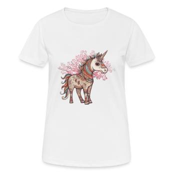 Einhörner Einhorn Schamane Natur Wald indianisch - Frauen T-Shirt atmungsaktiv - Weiß - Vorne - AI Model Female 172 dark (172cm)