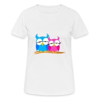 Eulenliebhaber Auf Einem Ast Raubvögel Humor - Frauen T-Shirt atmungsaktiv - Weiß - Vorne - AI Model Female 172 dark (172cm)