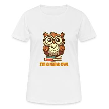 Je suis un oiseau de nuit - Nerdy Owl - T-shirt respirant Femme - blanc - Devant - AI Model Female 172 dark (172cm)