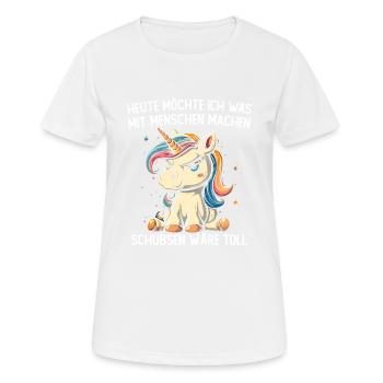 Pousser serait une excellente licorne - T-shirt respirant Femme - blanc - Devant - AI Model Female 172 dark (172cm)
