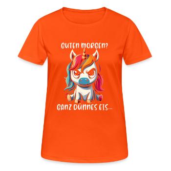 Bonjour? Glace très mince - T-shirt respirant Femme - orange néon - Devant - AI Model Female 172 dark (172cm)