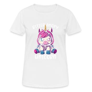Licorne en colère amère - T-shirt respirant Femme - blanc - Devant - AI Model Female 172 dark (172cm)