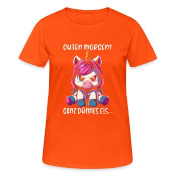 Bonjour? Glace très mince - T-shirt respirant Femme - orange néon - Devant - AI Model Female 172 dark (172cm)