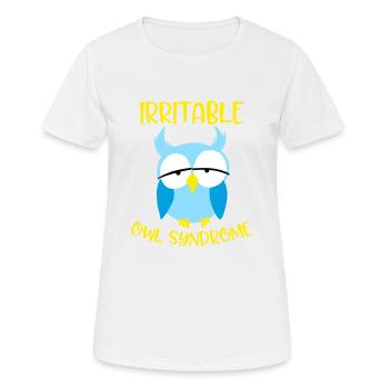 Syndrome de la chouette irritable Drôle Oiseaux nocturnes Humour - T-shirt respirant Femme - blanc - Devant - AI Model Female 172 dark (172cm)