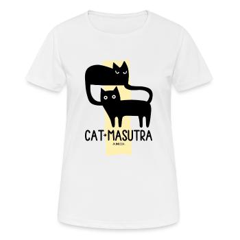 Katze Masutra - Frauen T-Shirt atmungsaktiv - Weiß - Vorne - AI Model Female 172 dark (172cm)