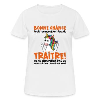 Départ Collègue Nouvel Emploi idée Cadeau Travail - T-shirt respirant Femme - blanc - Devant - AI Model Female 172 dark (172cm)