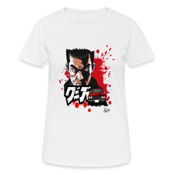 Japanischer Cartoon Kunst, Krimi Noir - Frauen T-Shirt atmungsaktiv - Weiß - Vorne - AI Model Female 172 dark (172cm)
