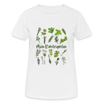 Mein Kräutergarten - Kräuter - Frauen T-Shirt atmungsaktiv - Weiß - Vorne - AI Model Female 172 dark (172cm)