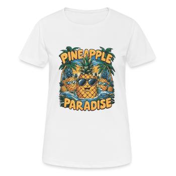 ANANAS-PARADIES - Frauen T-Shirt atmungsaktiv - Weiß - Vorne - AI Model Female 172 dark (172cm)