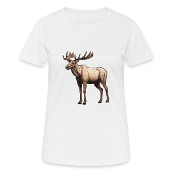 Animalier Orignal - T-shirt respirant Femme - blanc - Devant - AI Model Female 172 dark (172cm)