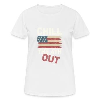 Drôle de dicton le 4 juillet - T-shirt respirant Femme - blanc - Devant - AI Model Female 172 dark (172cm)