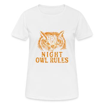 Les oiseaux de nuit règnent sur les oiseaux prédateurs nocturnes - T-shirt respirant Femme - blanc - Devant - AI Model Female 172 dark (172cm)