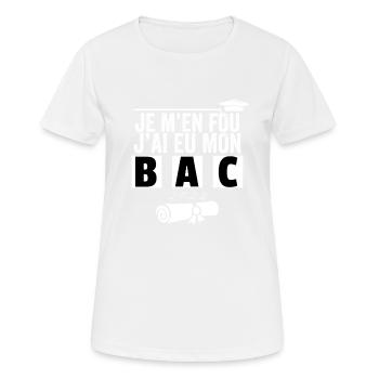 Cadeau Baccalauréat Bachelier Bachelière Bac 2024 - T-shirt respirant Femme - blanc - Devant - AI Model Female 172 dark (172cm)