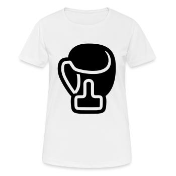 Boxhandschuh - Frauen T-Shirt atmungsaktiv - Weiß - Vorne - AI Model Female 172 dark (172cm)