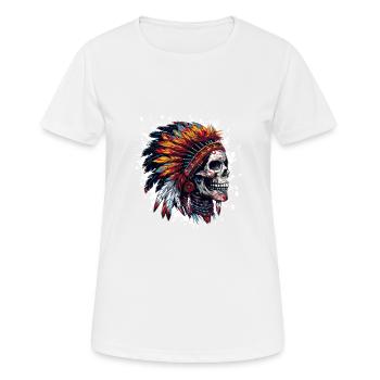 Crâne de chef indien - T-shirt respirant Femme - blanc - Devant - AI Model Female 172 dark (172cm)