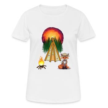 Tipi Lagerfeuer Wilder Westen Fuchs Wald Western - Frauen T-Shirt atmungsaktiv - Weiß - Vorne - AI Model Female 172 dark (172cm)