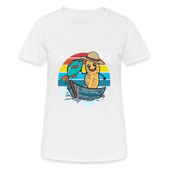 Cacahuète Arc-en-ciel Bateau Poisson Poisson Pêcheur Noix - T-shirt respirant Femme - blanc - Devant - AI Model Female 172 dark (172cm)