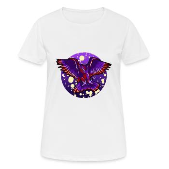Fliegende Eule Und Mond Coole Vektorkunst Nachtvogel - Frauen T-Shirt atmungsaktiv - Weiß - Vorne - AI Model Female 172 dark (172cm)
