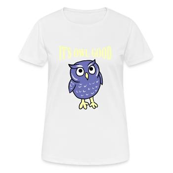 Es ist Eule Guter Nachtvogel-Liebhaber-Humor - Frauen T-Shirt atmungsaktiv - Weiß - Vorne - AI Model Female 172 dark (172cm)