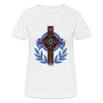 Croix Croix Crucifix - T-shirt respirant Femme - blanc - Devant - AI Model Female 172 dark (172cm)