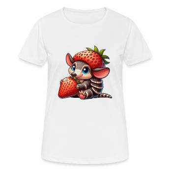 Lunatique tatou fraise fruit design mignon - T-shirt respirant Femme - blanc - Devant - AI Model Female 172 dark (172cm)