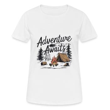 DAS ABENTEUER WARTET AUF SIE - Frauen T-Shirt atmungsaktiv - Weiß - Vorne - AI Model Female 172 dark (172cm)