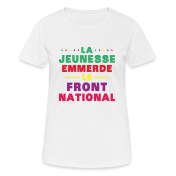la jeunesse emmerde front national - T-shirt respirant Femme - blanc - Devant - AI Model Female 172 dark (172cm)