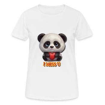 PANDA I MISS U - Frauen T-Shirt atmungsaktiv - Weiß - Vorne - AI Model Female 172 dark (172cm)