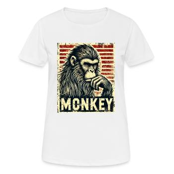 Ein nachdenklicher Affe - Frauen T-Shirt atmungsaktiv - Weiß - Vorne - AI Model Female 172 dark (172cm)